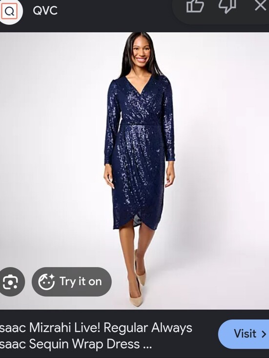 Isaac Mizrahi Dresses & Skirts - Isaac Mizarahi Live Always Isaac Navy Blue Sequin Wrap Dress XXS Gorgeous!